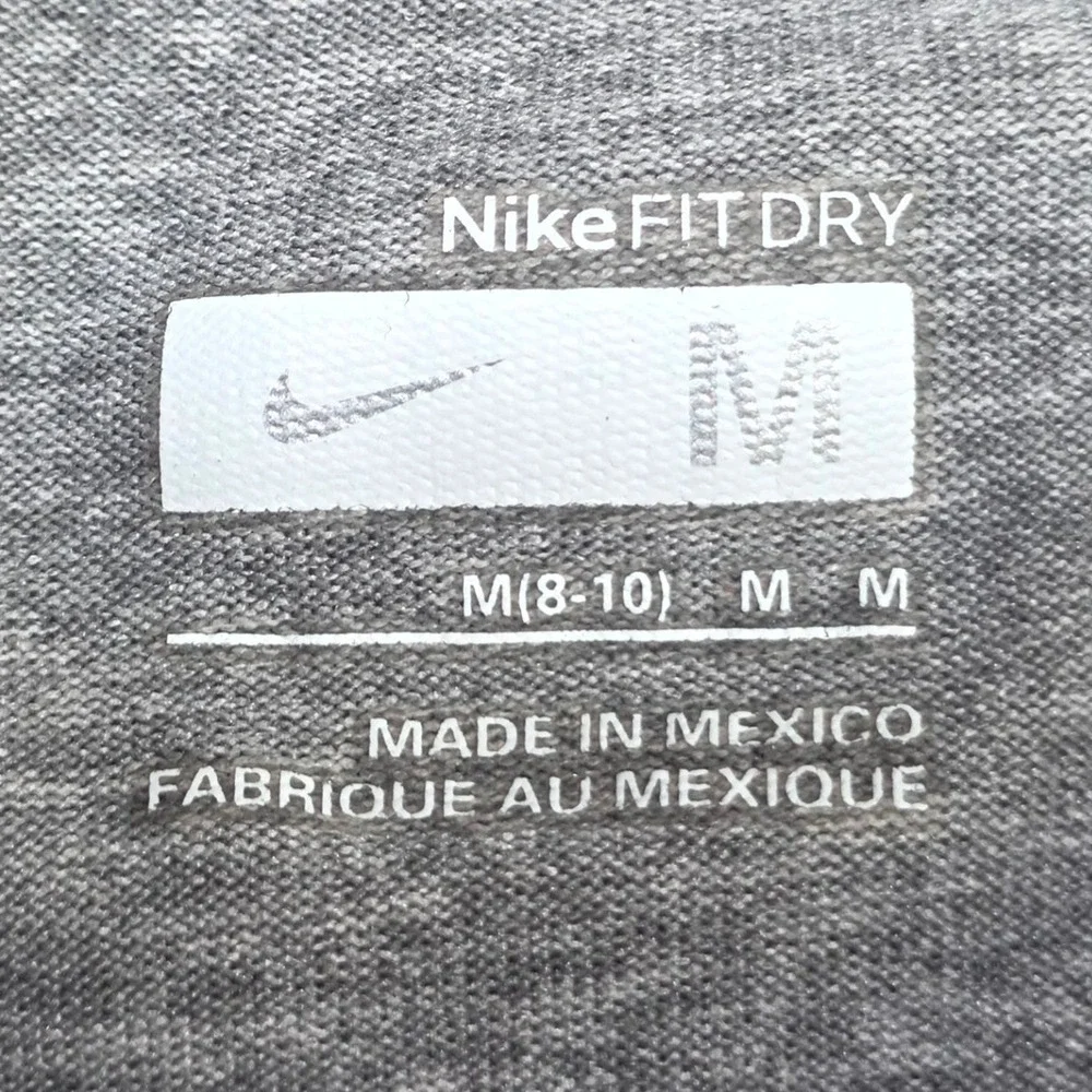 Nike Fit Dry Shirt Womens M Gray Long Sleeve Crew Neck Performance Top Active